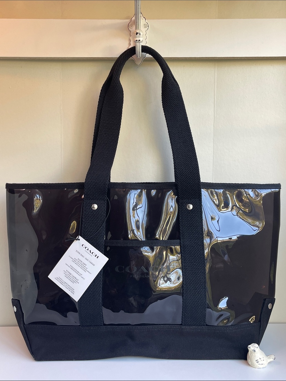 COACH Black Clear Tote Shoulder Bag New With Tag 🏷️